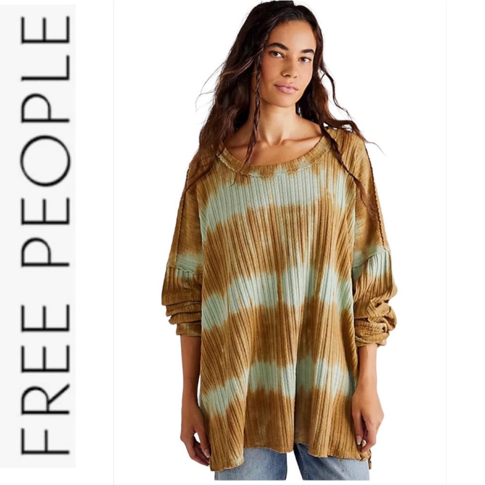 NWOT Free People We The Free TieDye Sunset T Tropical Nut s,m
